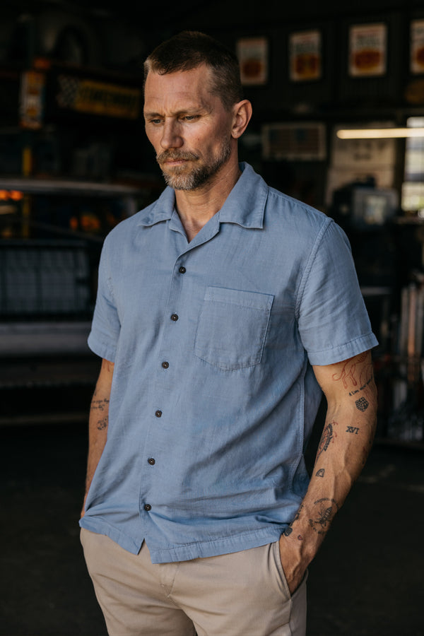 short-sleeve-shirt-matte-blue